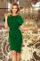 Asymetrické dámske šaty 240-1 ROXI - zelené