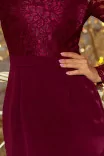 Dámske elegantné šaty s čipkou EMMA 216-3 - bordové