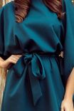 Motýlie šaty SOFIA so zaväzovaním v páse 287-2 - modro-zelená