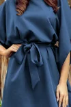 Motýlie šaty SOFIA so zaväzovaním v páse 287-7 - modrá