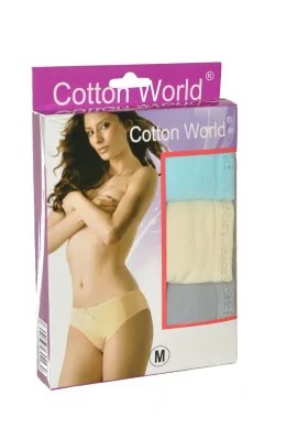 3 PACK dámskych nohavičiek Cotton World