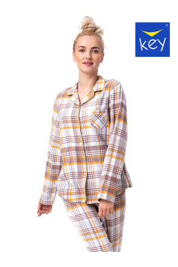 Dámske flanelové pyžamo Key LNS 448 2XL-4XL
