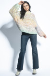 Viacfarebný hrubý pletený sveter Chunky Knit F1765